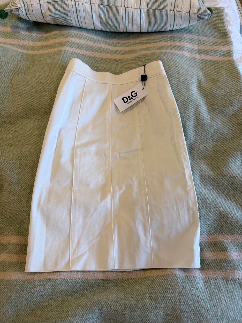 D&G Cream High-Waist Pencil Skirt